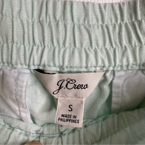 J. Crew Light Green Blue Linen Blend Shorts Elastic Waistband Size Small GUC - Picture 5 of 9
